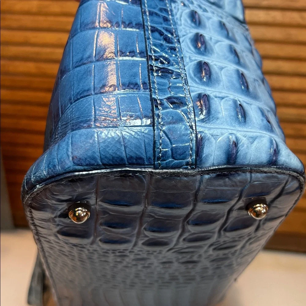 Brahmin Med. Asher Melbourne Embossed Leather Tote bag, denim blues - Picture 13 of 17